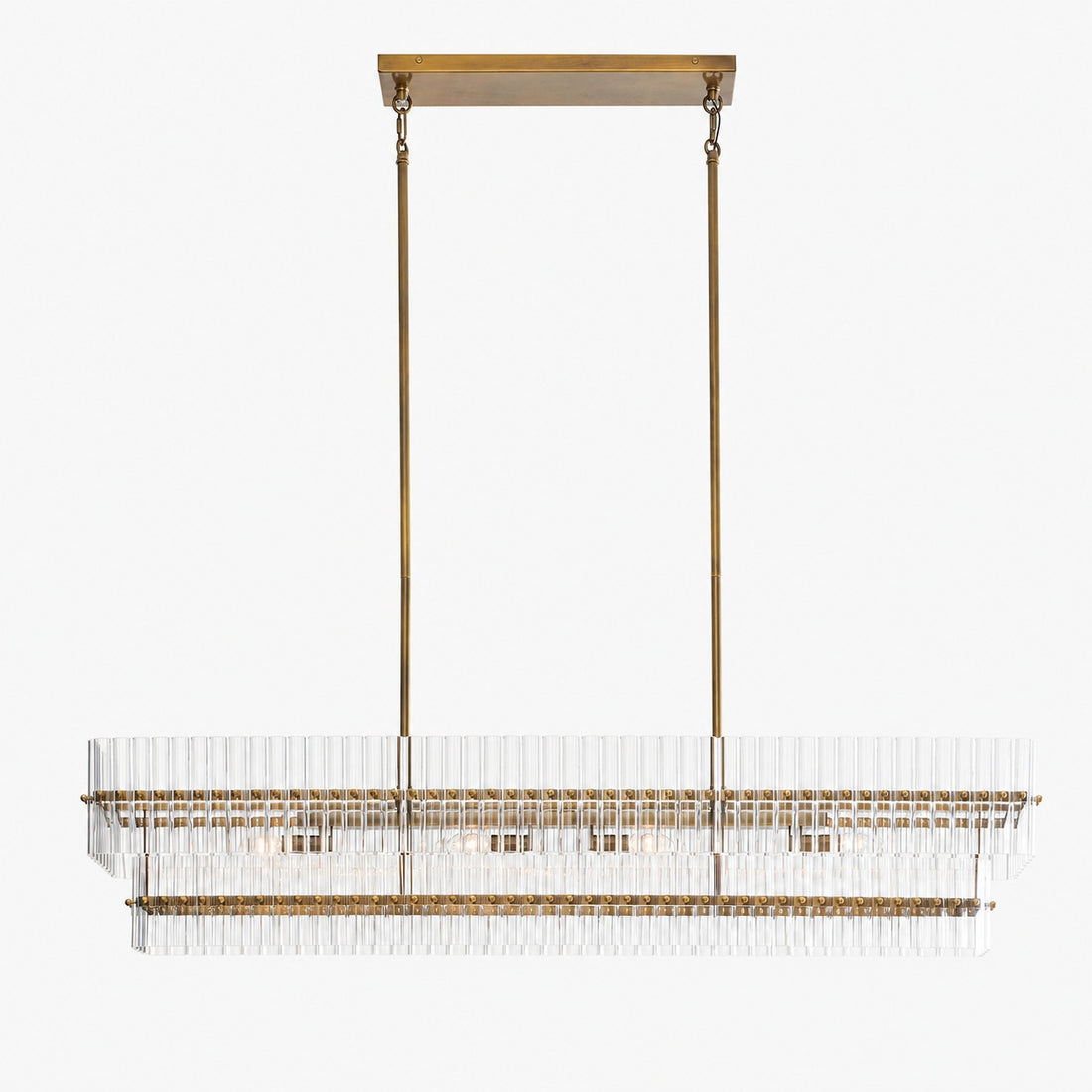 Lumora Crystal Pendant Light – Elegant Tumbled Brass & Cut Glass