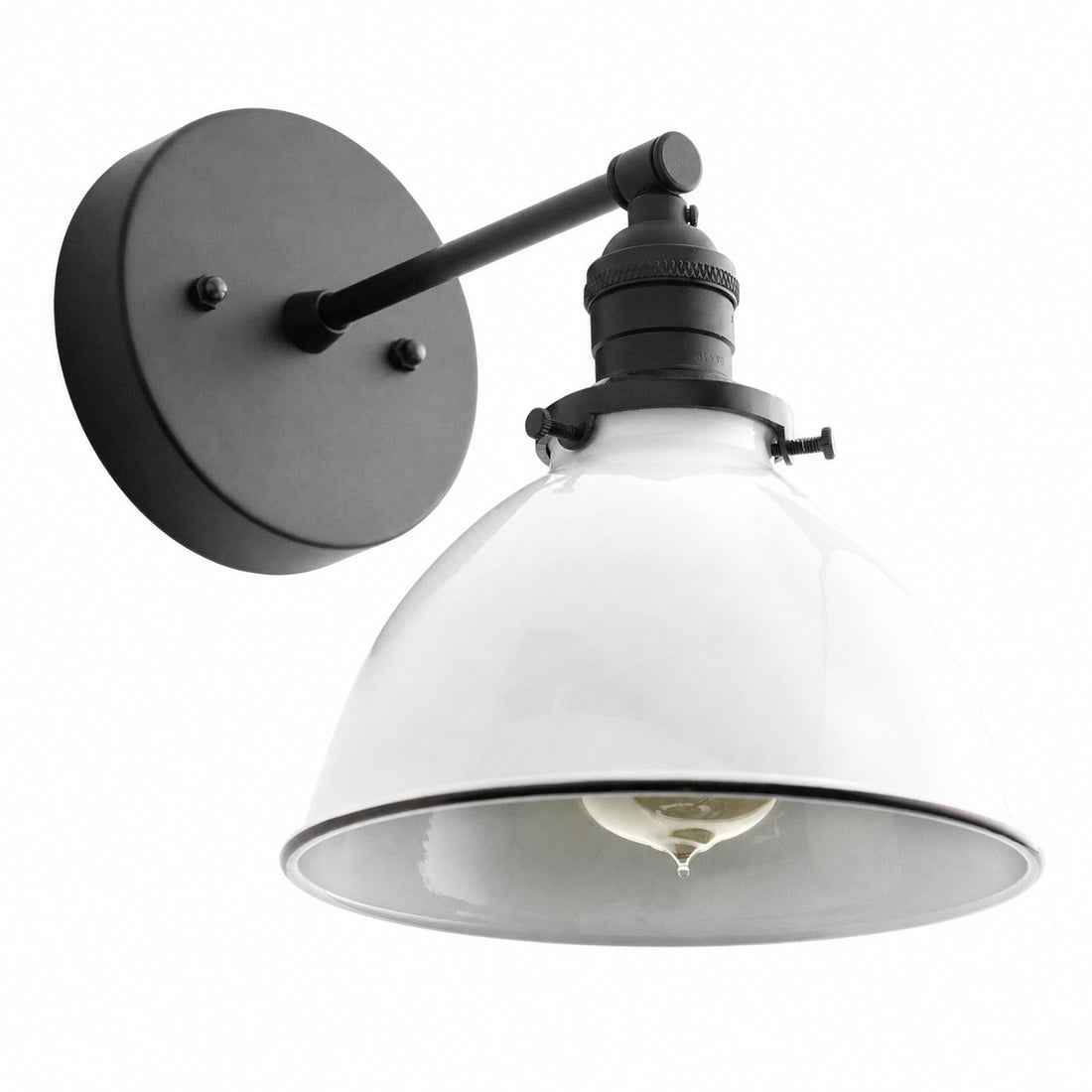 Conique Metal Wall Sconce - White Metal Shade - Industrial Modern Lighting