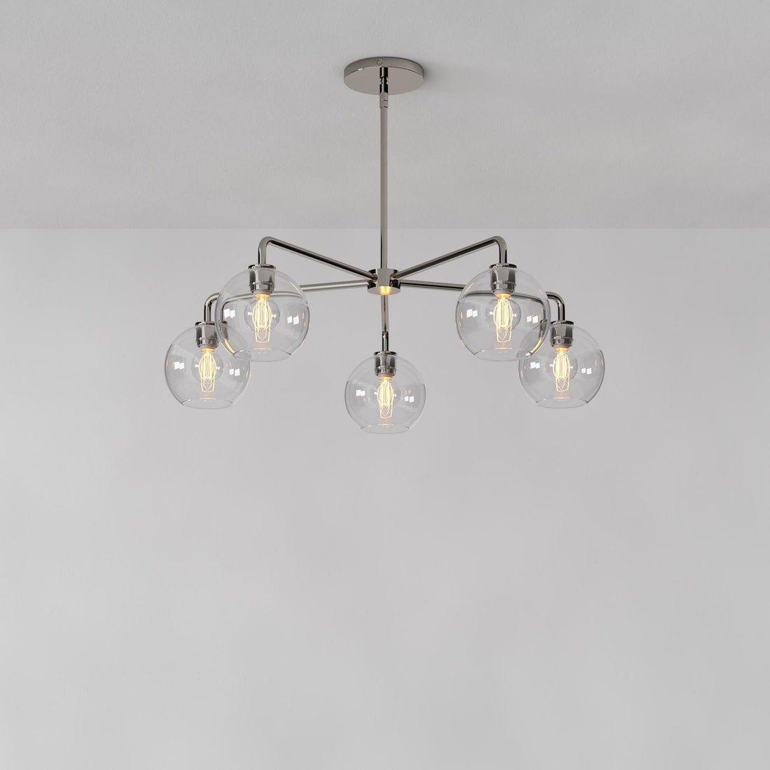 Selvion Elegant 5-Light Globe Chandelier – Modern Glass Pendant Lighting Fixture