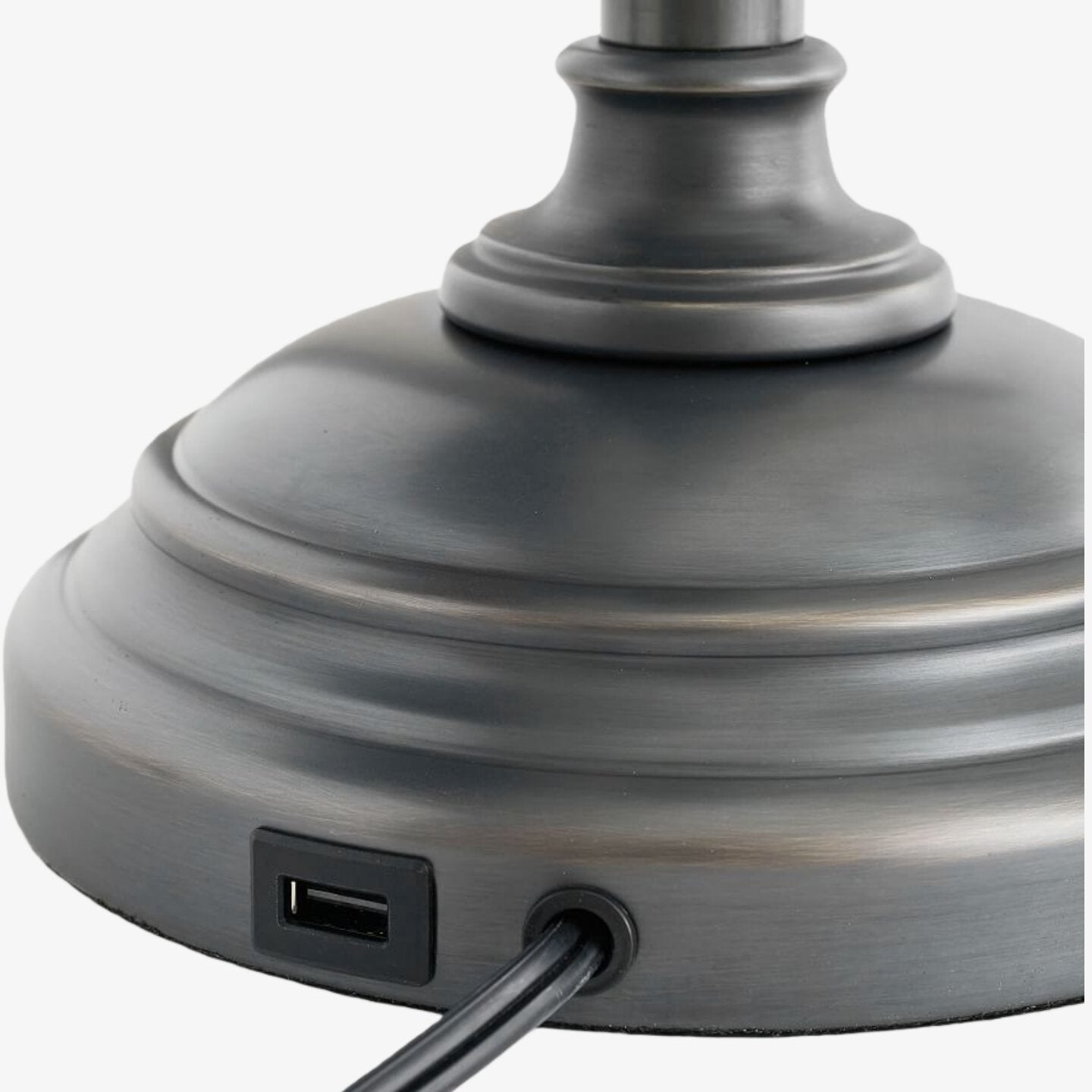 Nera USB Table Lamp - Adjustable Height Sleek Metal Modern Lamp for Office and Living Room