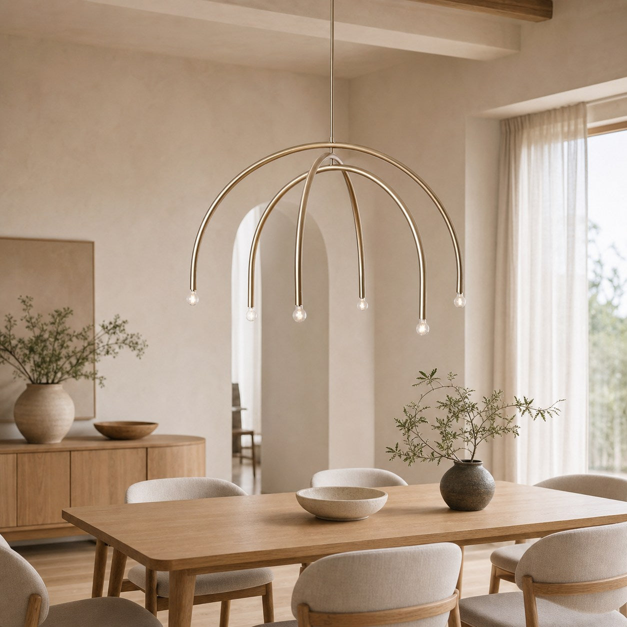 Borvia Arc Chandelier - Simple Modern Rotatable Lamp Arm