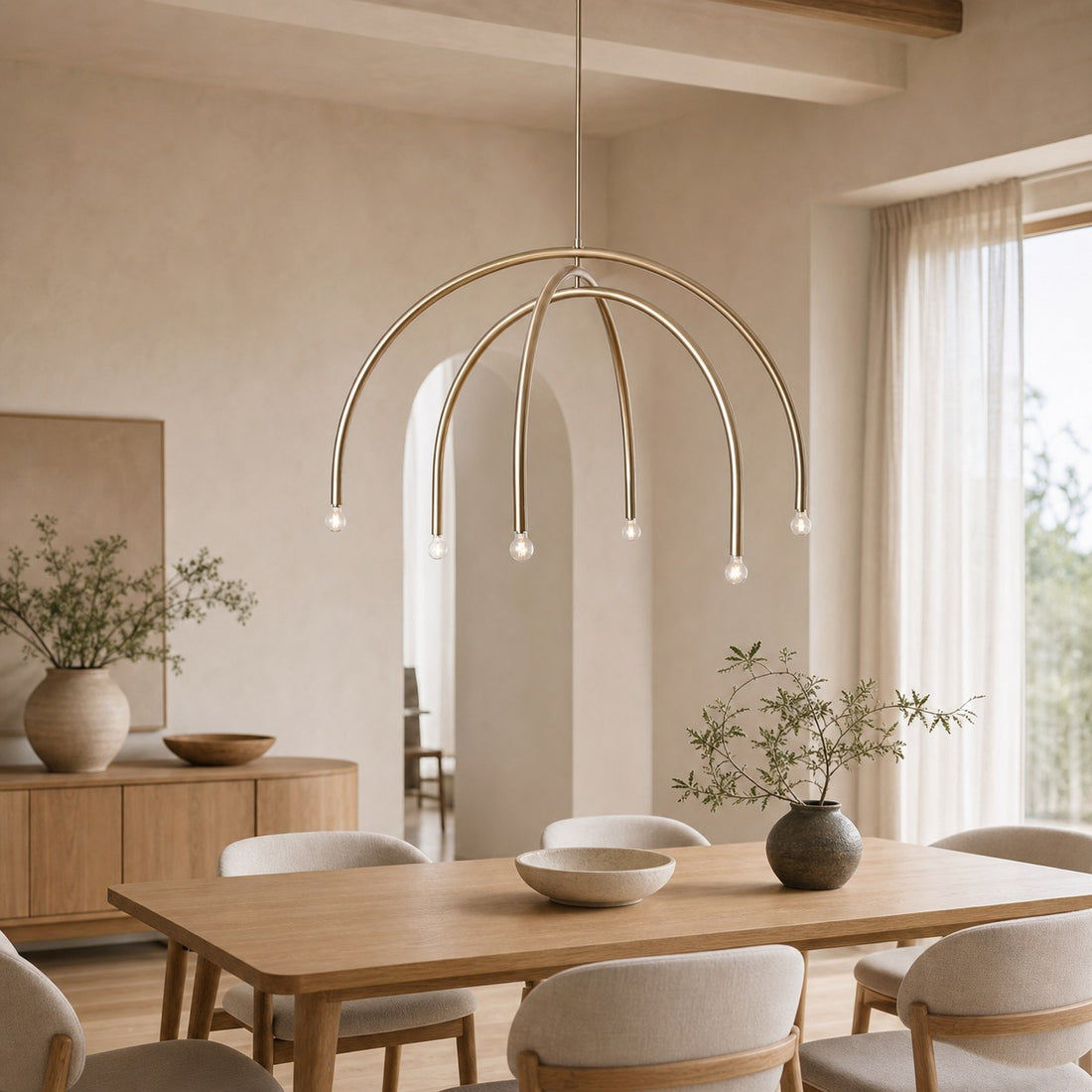 Borvia Arc Chandelier - Simple Modern Rotatable Lamp Arm