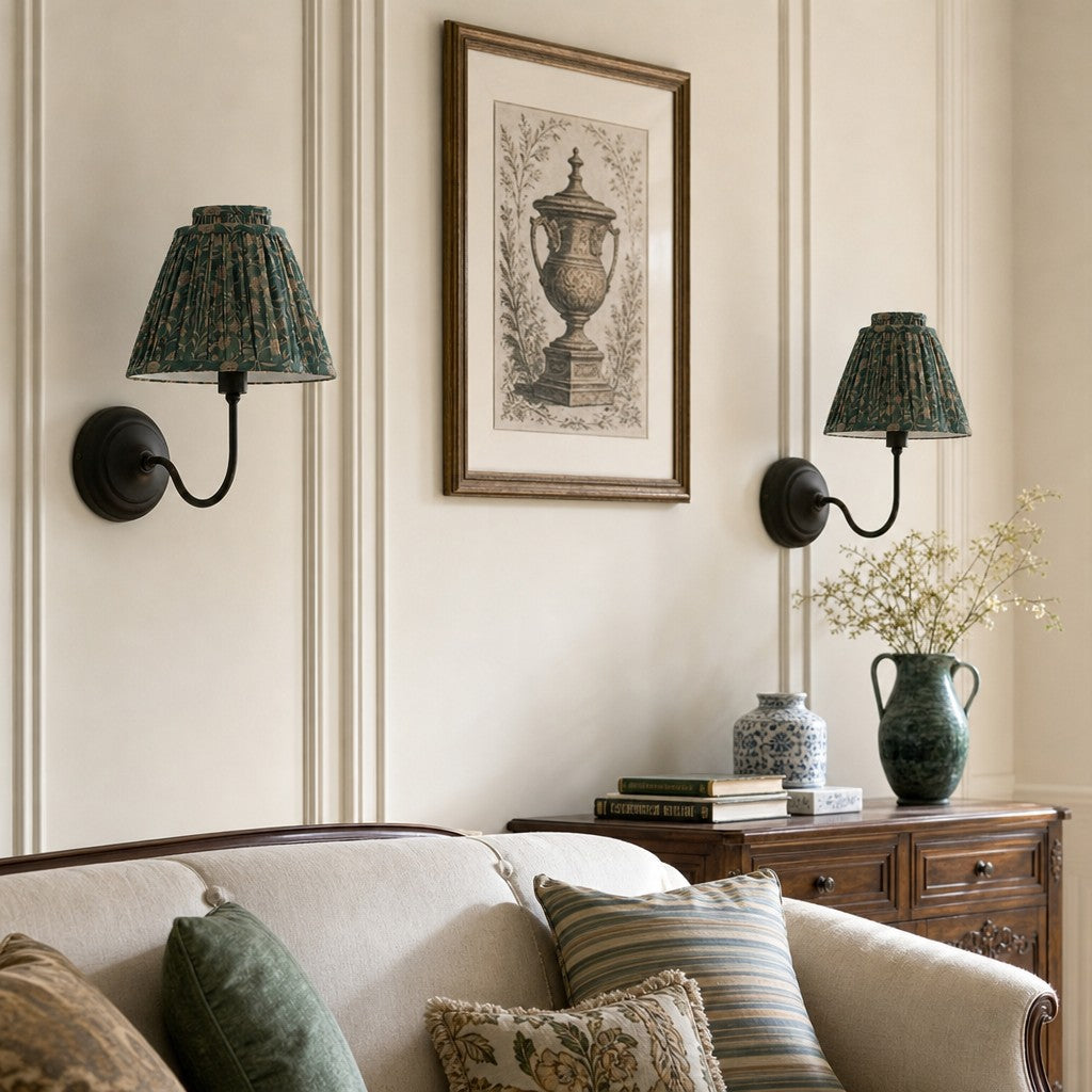 Solmire Contemporary Fabric Wall Sconce Fabric Metal Wall Light for Bedroom and Hallway Study Room