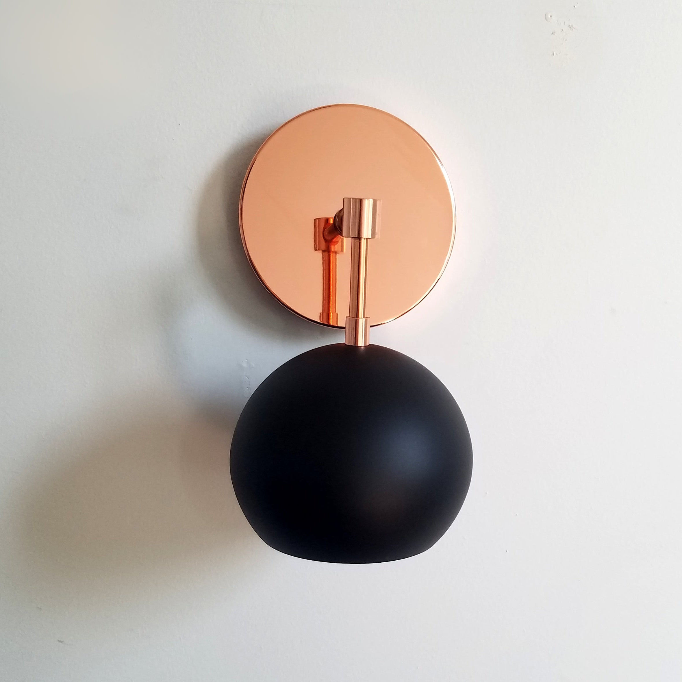 Soft Lighting Matte Black Wall Globe Sconce