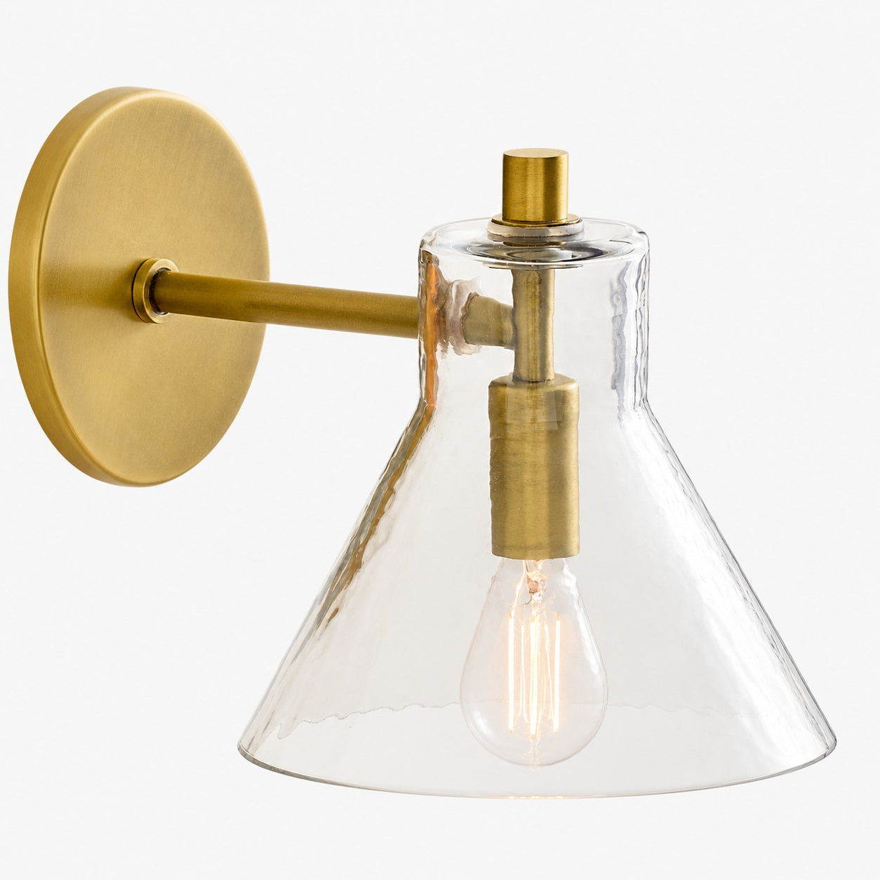Glavira Recycled Glass Double Sconce - Indoor Brass Wall Lighting