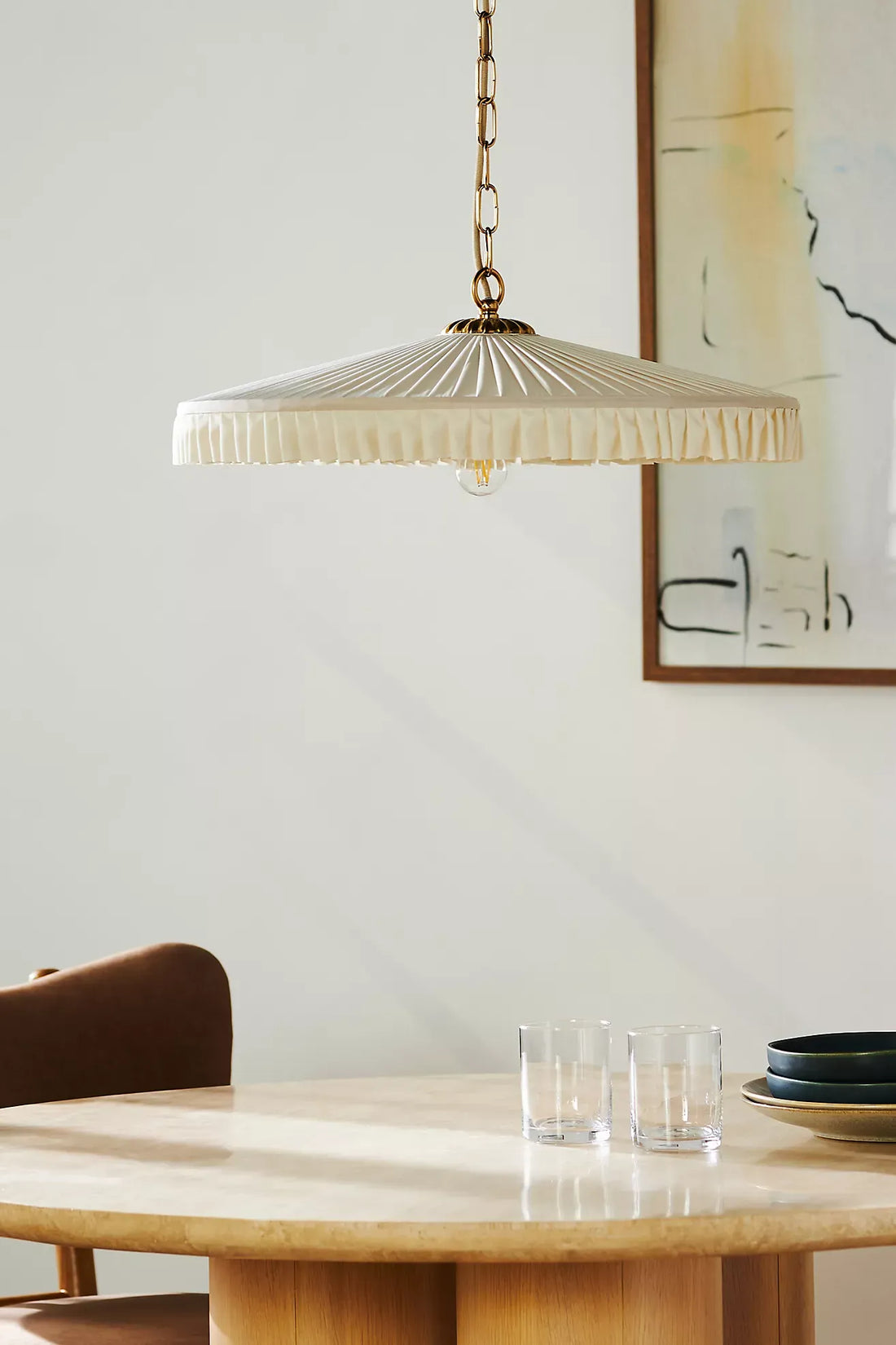 Elumina Silk Pleated Pendant Light - Classic Hanging Ceiling Fixture