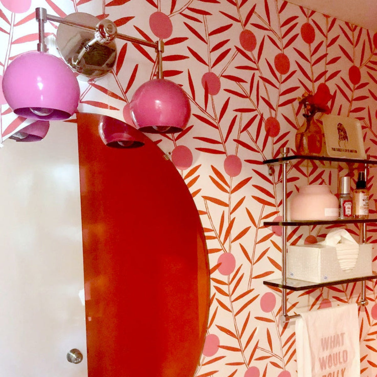 Doll Pink Wall Sconce - Double Head Globe-shaped Bath Wall Light