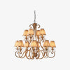 Talonis Multi-light Fabric Chandelier - Elegant Metal Curved Arms for Dining and Living