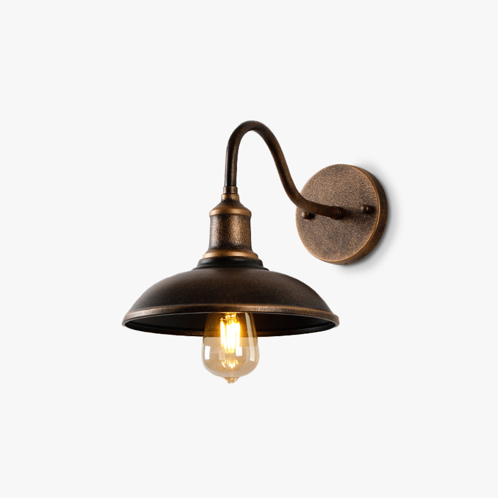 Retro Industrial Bowl Shaped Outdoor Waterproof Wall Light