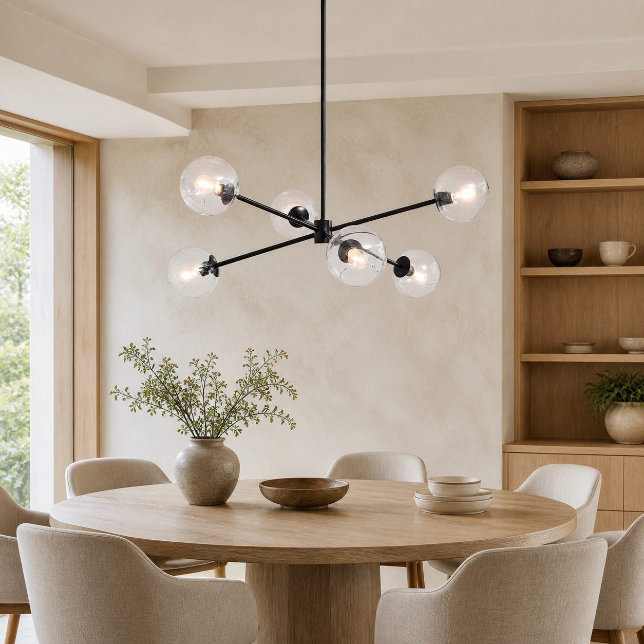 Brina 6-Light Glass Metal Frame Chandelier - Perfect Lighting