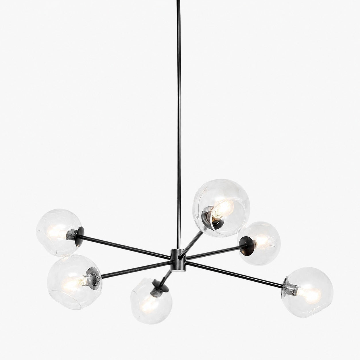 Brina 6-Light Glass Metal Frame Chandelier - Perfect Lighting