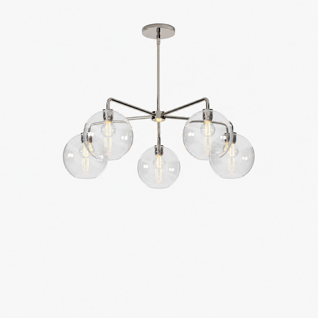 Selvion Elegant 5-Light Globe Chandelier – Modern Glass Pendant Lighting Fixture
