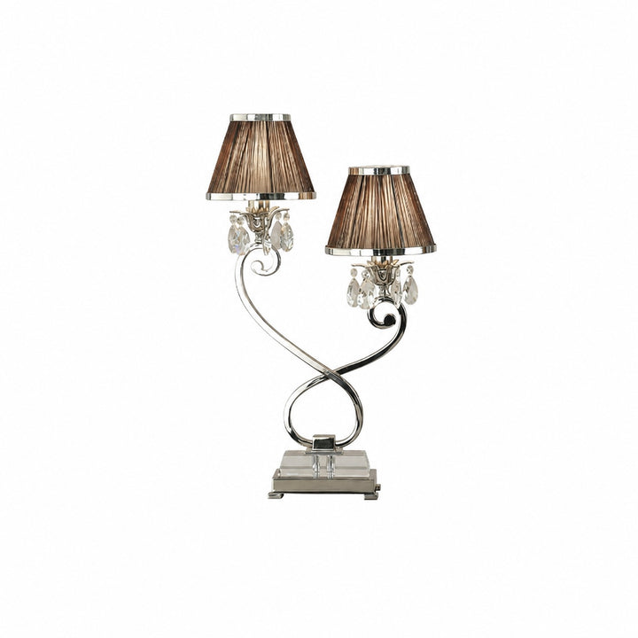 Talonis Double Table Lamp – Dual Shades and Metal Base for Bedroom and Living Room