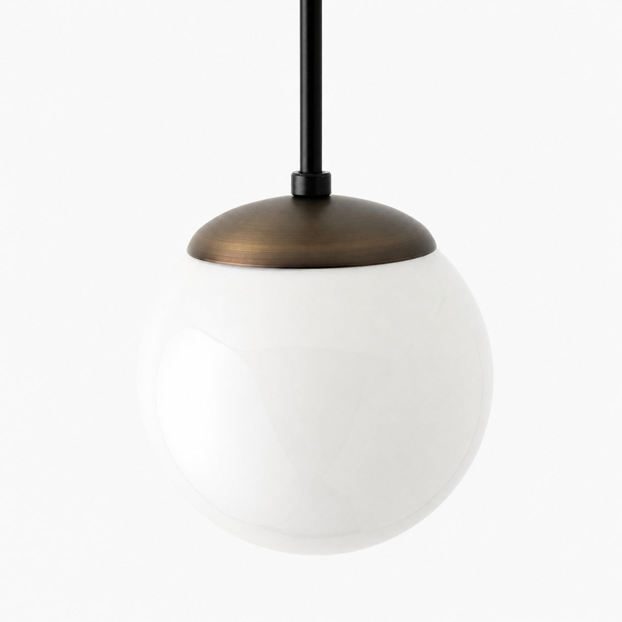 Glorica Glass White Globe Pendant Light - Mid Century Modern Glass Hanging Fixture
