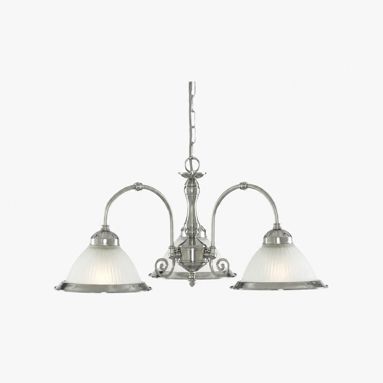 TF Vintora Ribbed Glass Pendant Light – Elegant Metal Trim for Kitchens, Dining Areas and Hallways