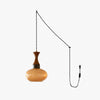 Velora Scandinavian Farmhouse Pendant with Glass Shade Modern Plug-In Design