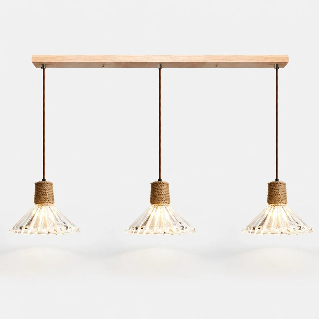 Rustic Woven Rope Glass Pendant Light Collection