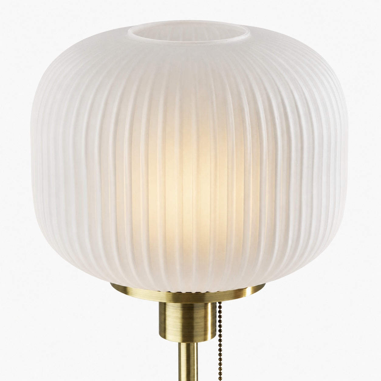 Pelviona Ribbed Glass Table Lamp - Brass & Black Metal Base - Must-Have for Home Styling