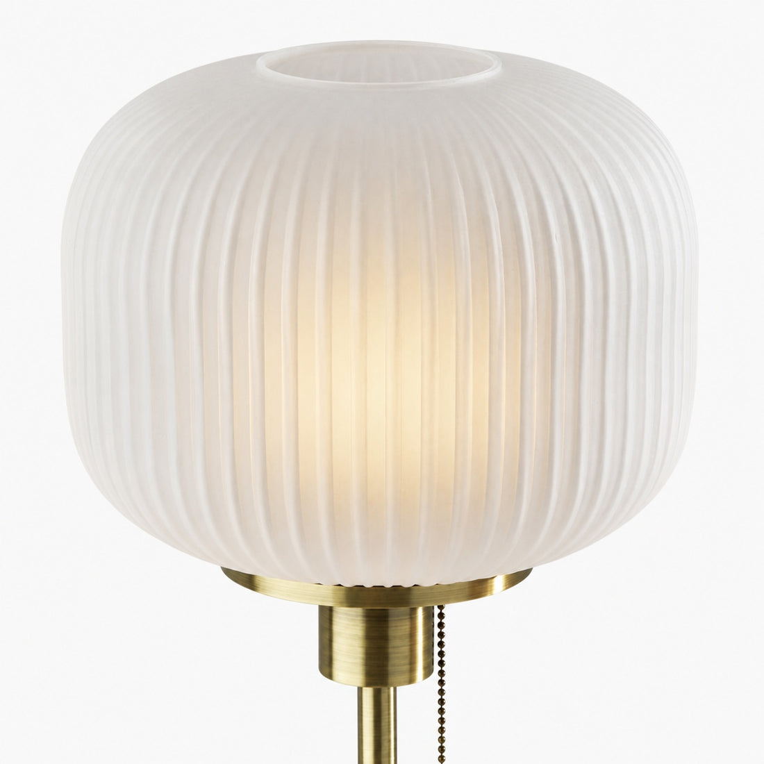 Pelviona Ribbed Glass Table Lamp - Brass & Black Metal Base - Must-Have for Home Styling
