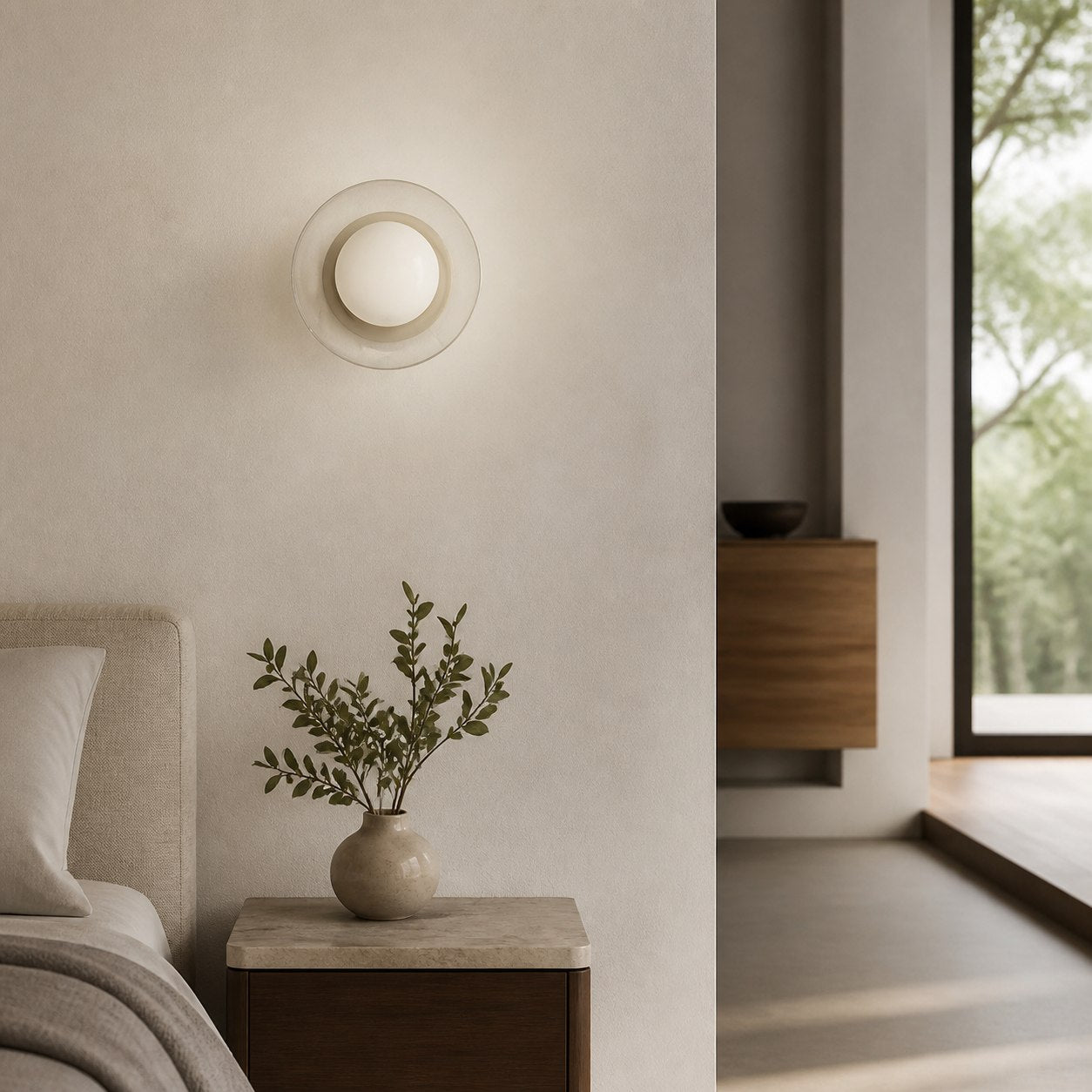 Elorina Sconce Wall Light - Textured Metal or Glass Shade
