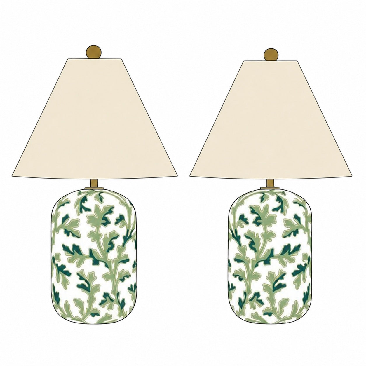 Ceruna Ceramic Table Lamp - Tapered Linen Shade Wax Resist for Bedroom
