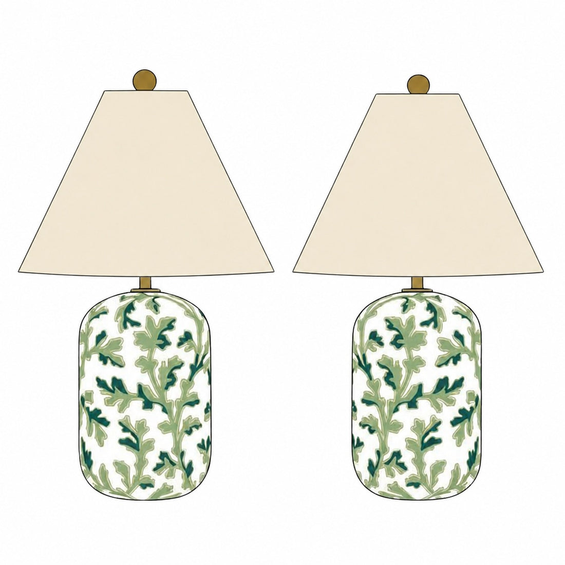 Ceruna Ceramic Table Lamp - Tapered Linen Shade Wax Resist for Bedroom