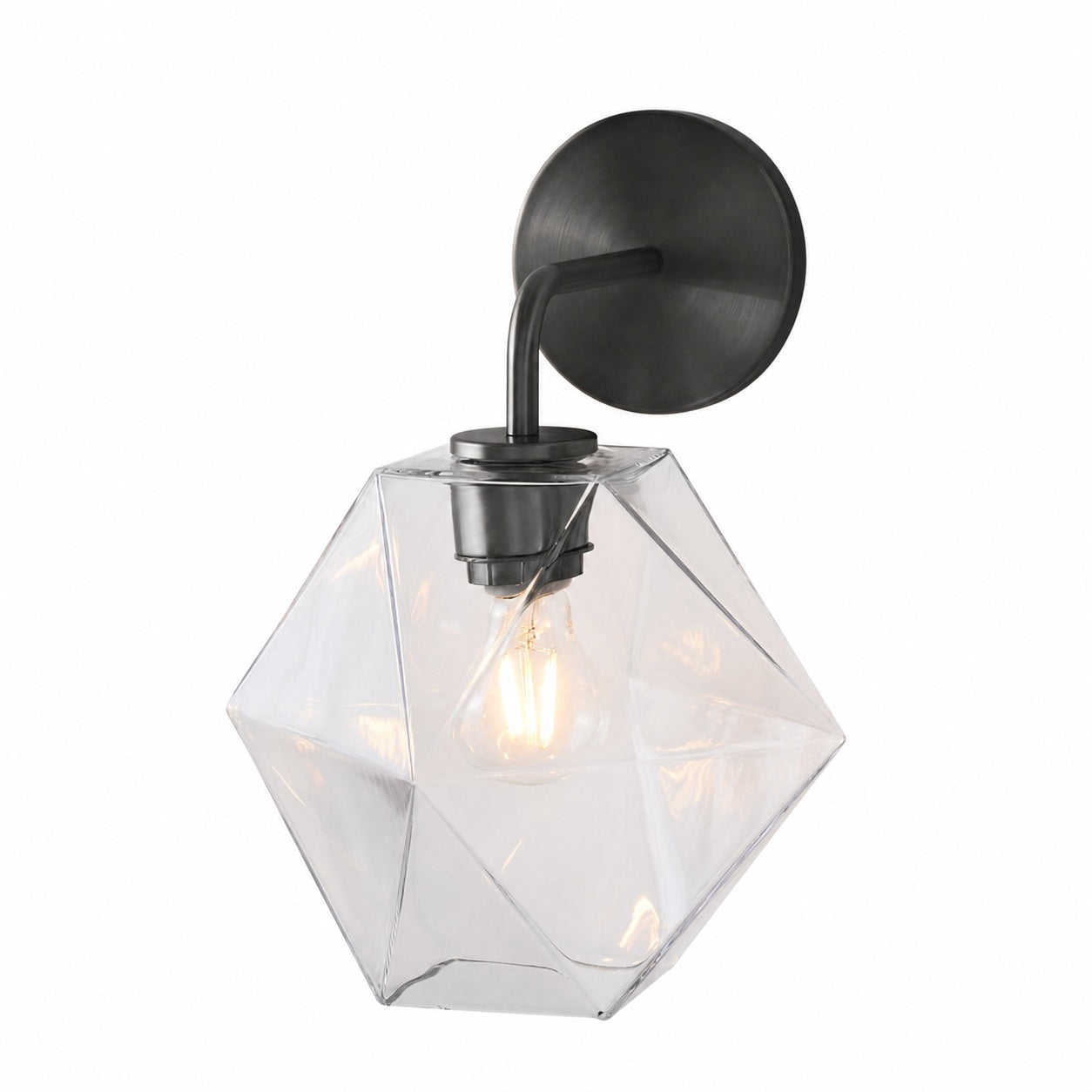 Talvior Geometric Modern Bathroom Sconce - Faceted Shade Light in Luxe Finishes