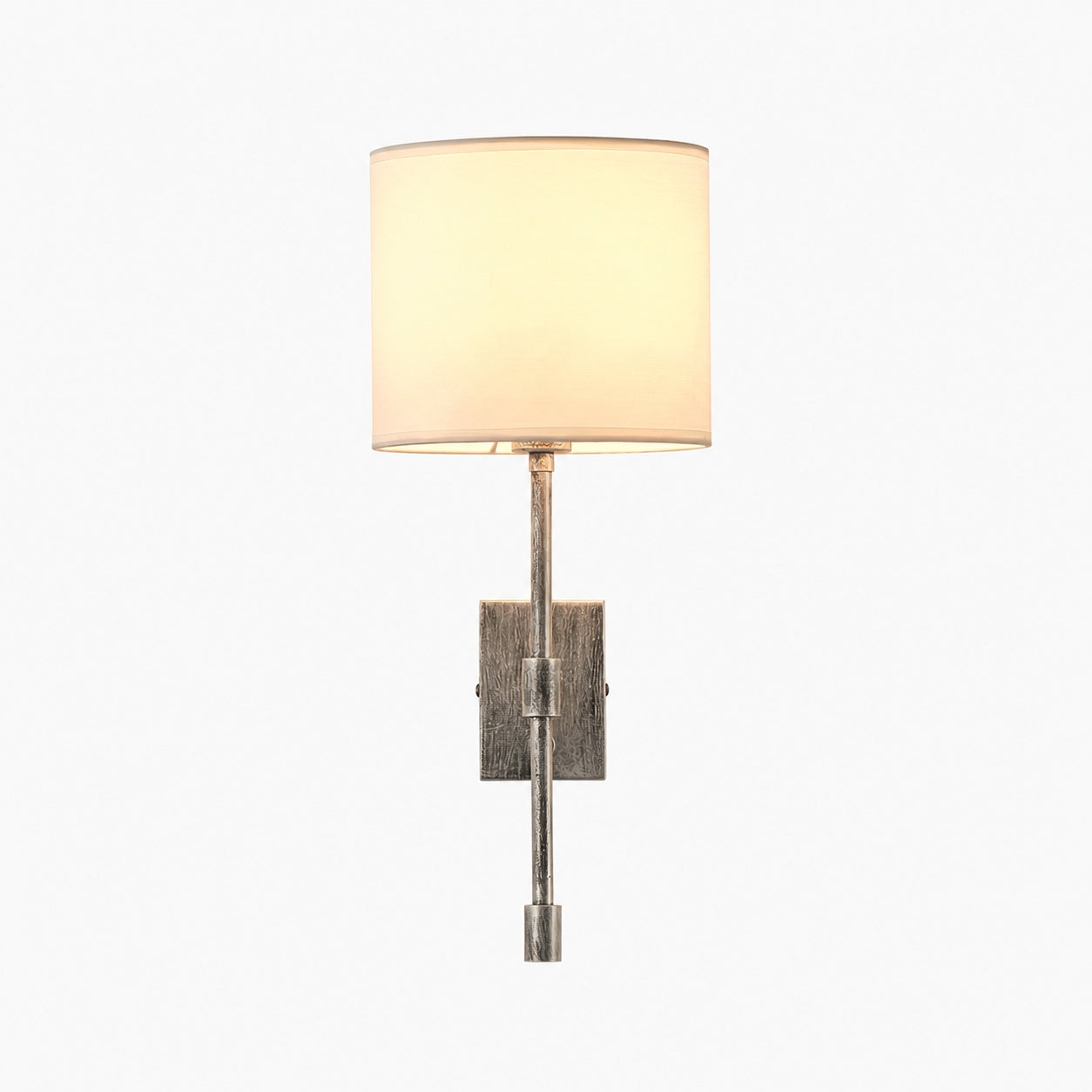 Atticus Fabric Shade Wall Sconce - Modern Brass Wall Light for Bedroom and Hallway