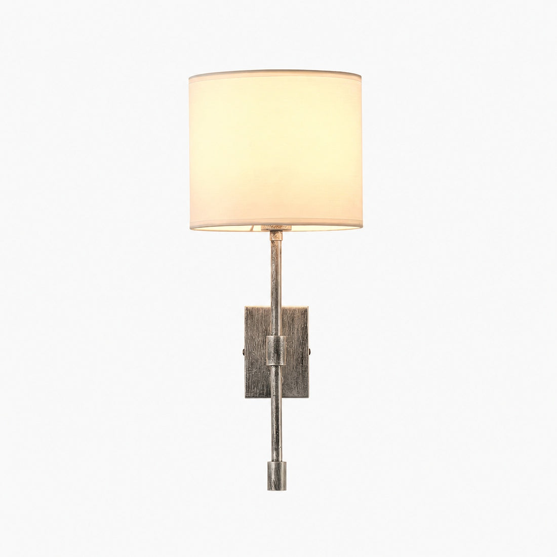 Atticus Fabric Shade Wall Sconce - Modern Brass Wall Light for Bedroom and Hallway