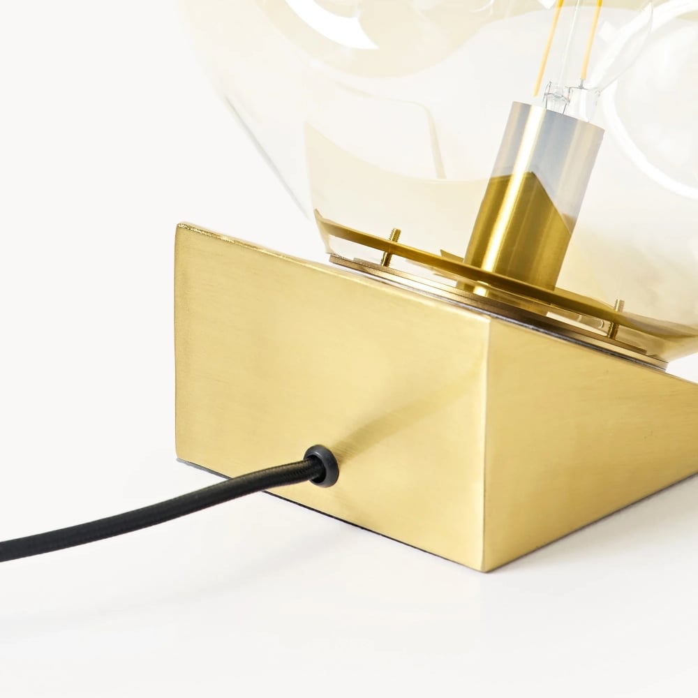 Glissora Glass Table Lamp – Soft Sculptural Glass Form for Living Room or Bedroom