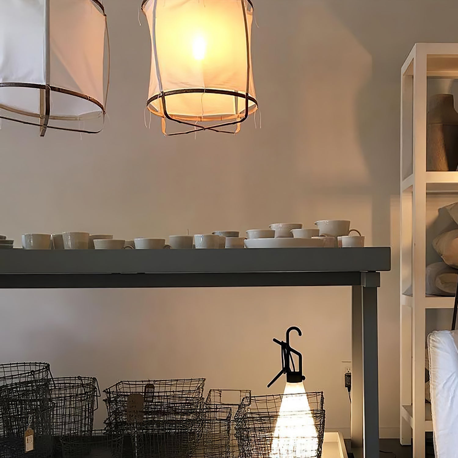 Straight Hollow Tulle Pendant Lighting