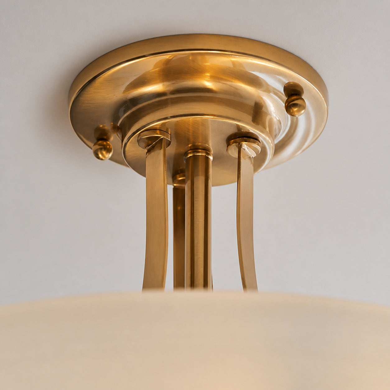 Lunetal Timeless Three-Arm Structure Semi Flush Chandelier – Vintage Pendant Light for Bedroom or Entry