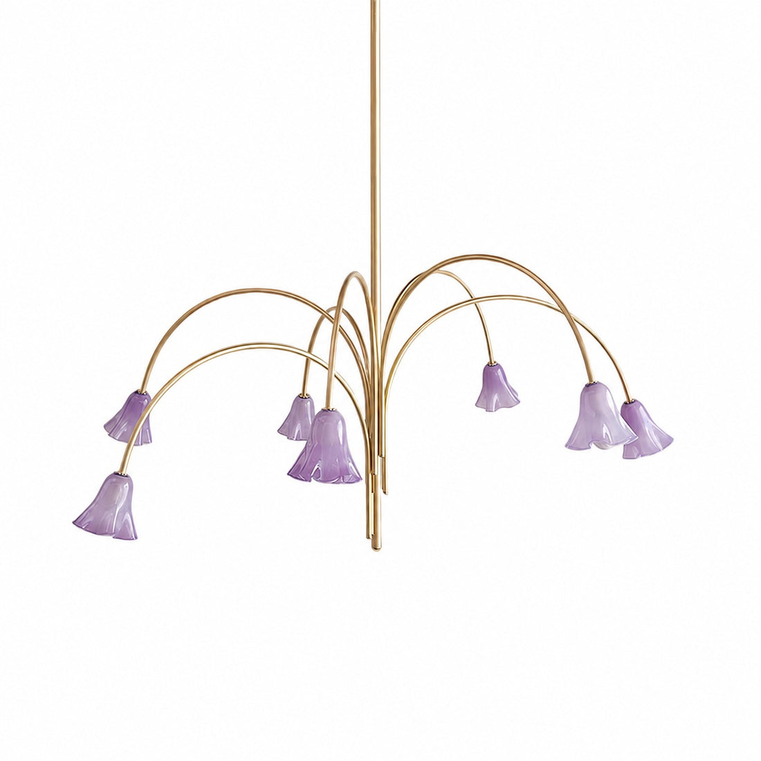 Bellina Modern Romantic Chandelier - Botanical Lily Design with Glass Flowers
