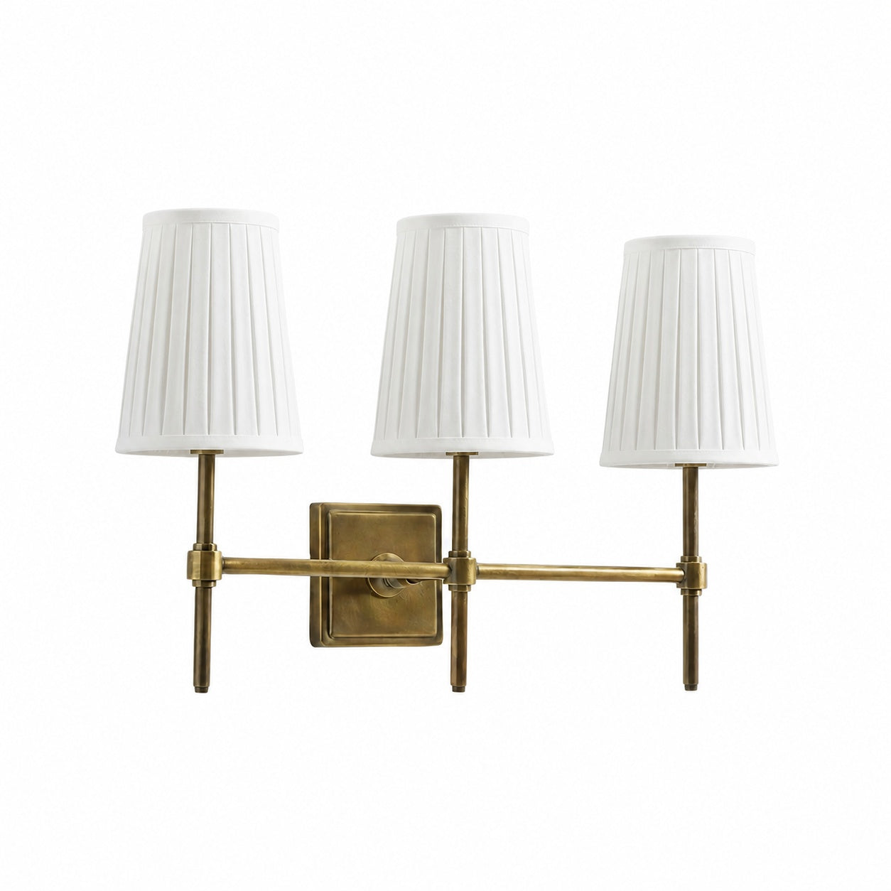 Derlina White Linen Shades Wall Lamp – Retro Metal Multi-Head Lighting Fixture