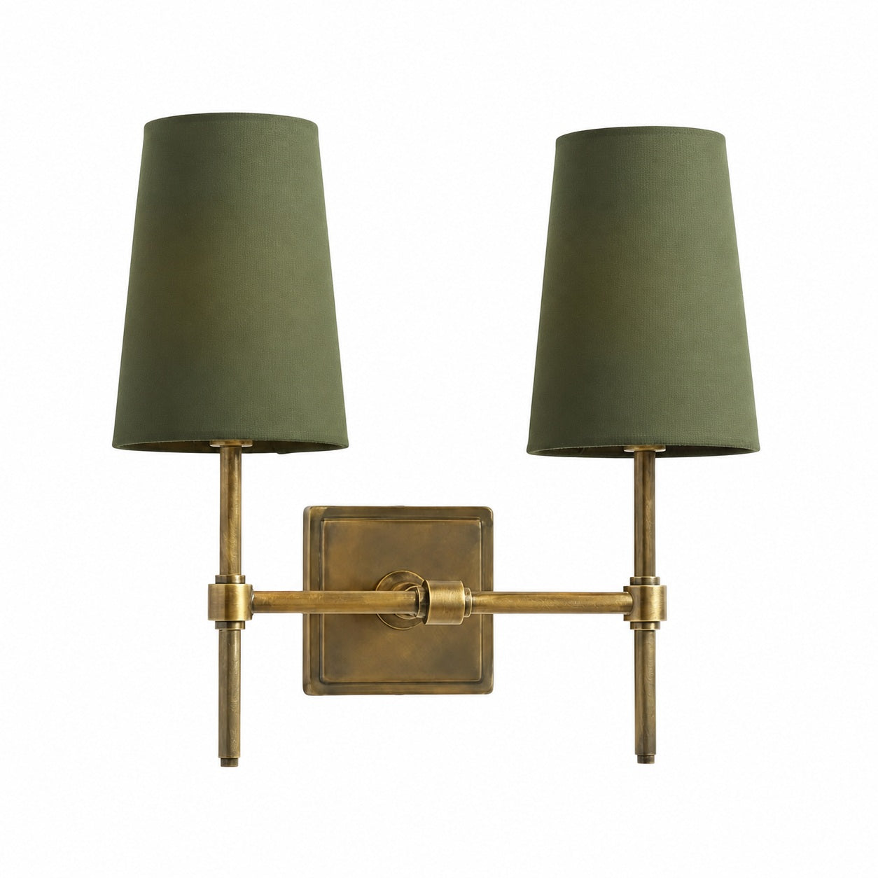 Derlina White Linen Shades Wall Lamp – Retro Metal Multi-Head Lighting Fixture