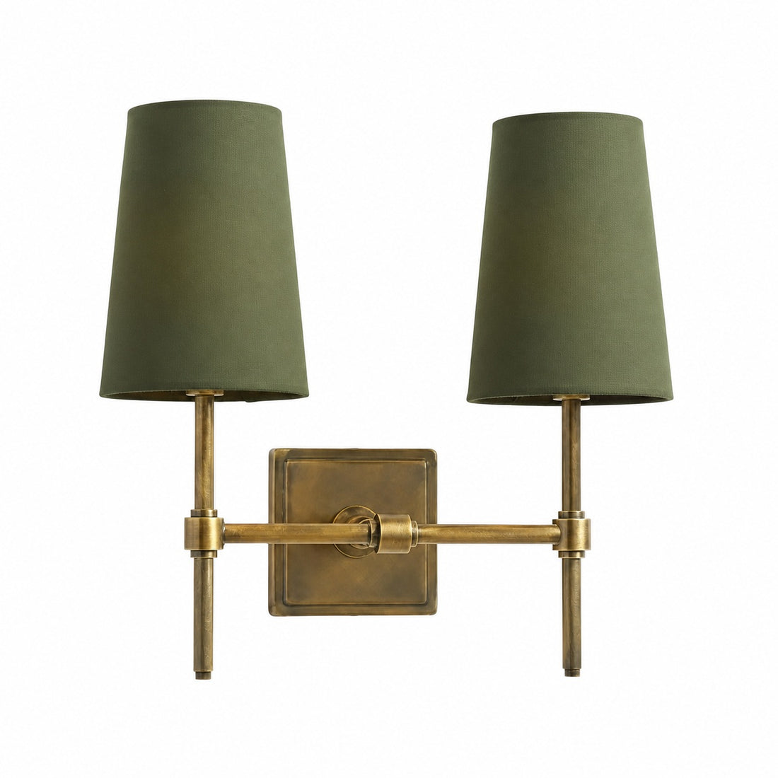Derlina White Linen Shades Wall Lamp – Retro Metal Multi-Head Lighting Fixture