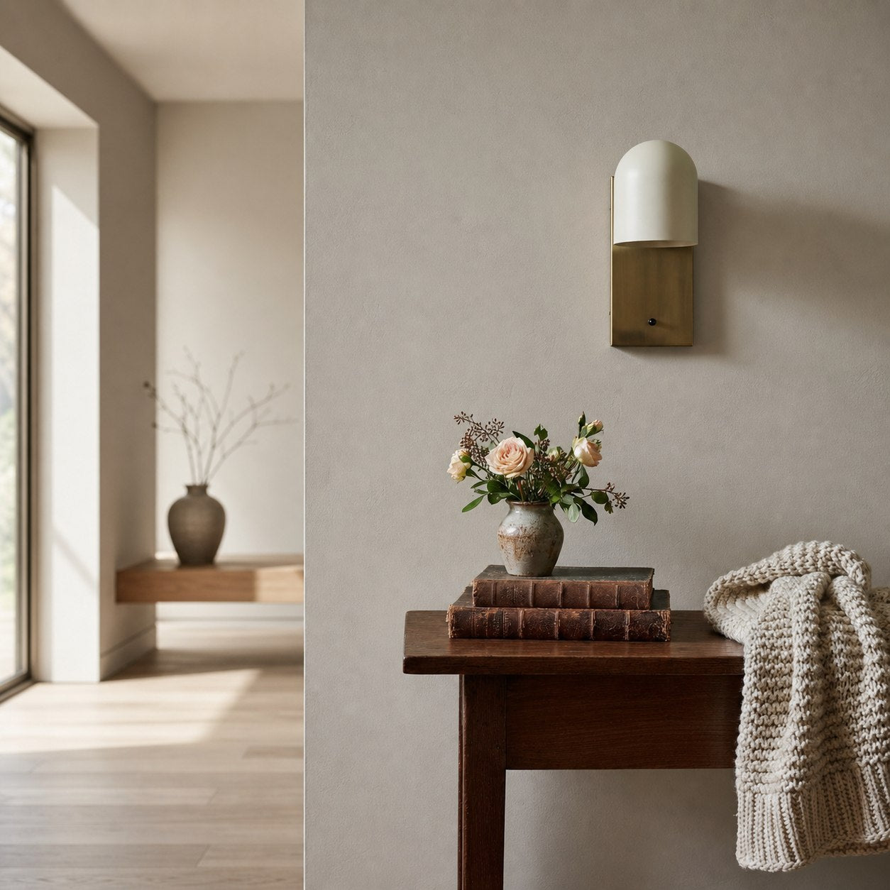 Metio Dome Elegant Wall Sconce Lighting - Classic Dome Shade Interior Fixture