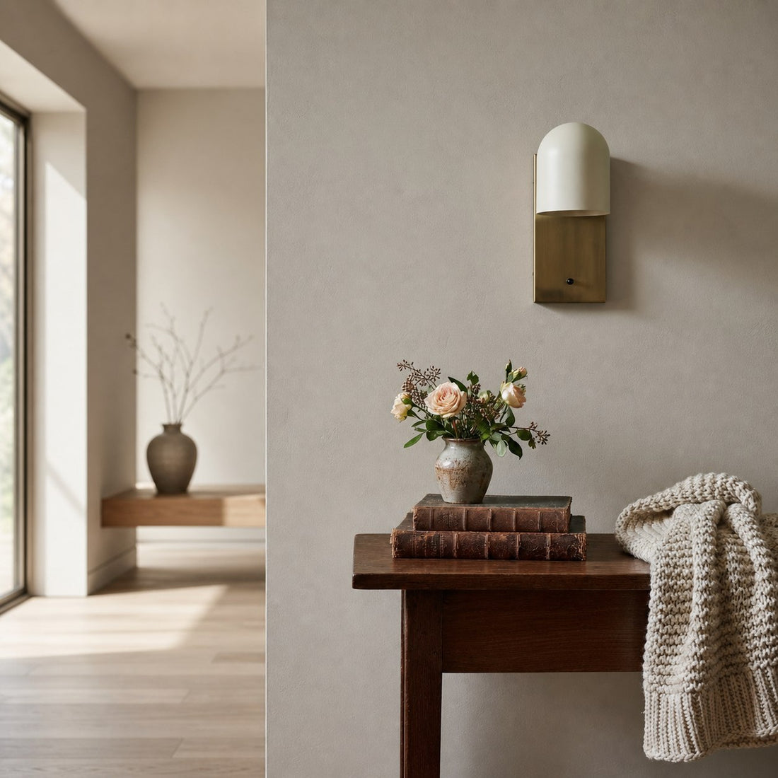 Metio Dome Elegant Wall Sconce Lighting - Classic Dome Shade Interior Fixture