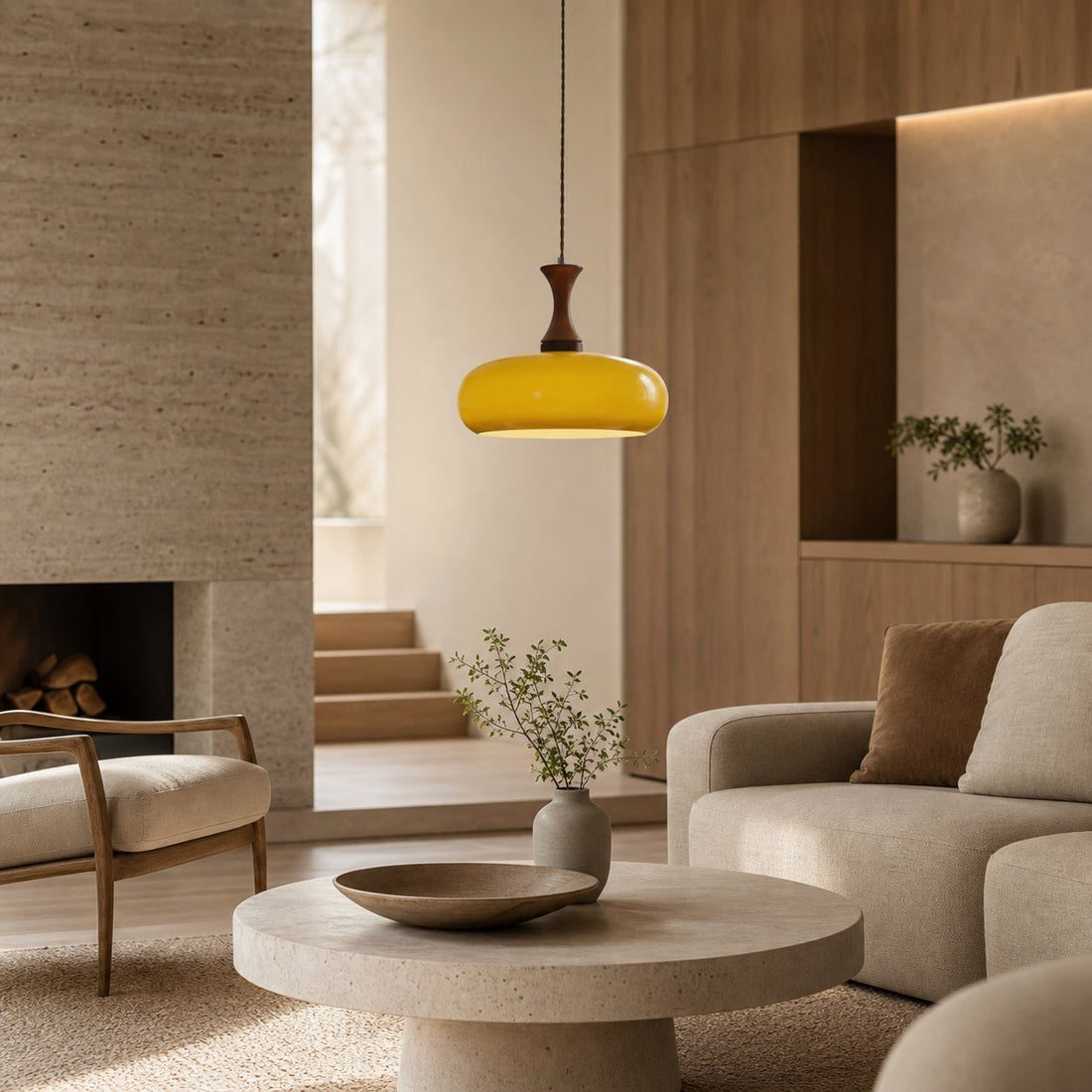 Velora Scandinavian Farmhouse Pendant with Glass Shade Modern Plug-In Design