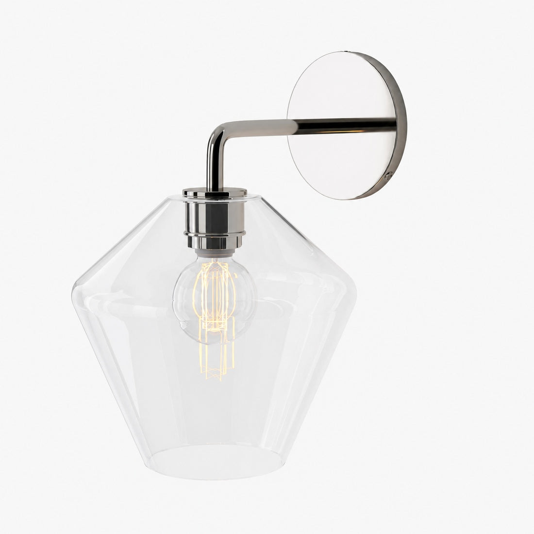 Merin Sculptural Milk Glass Geometric Wall Lamp