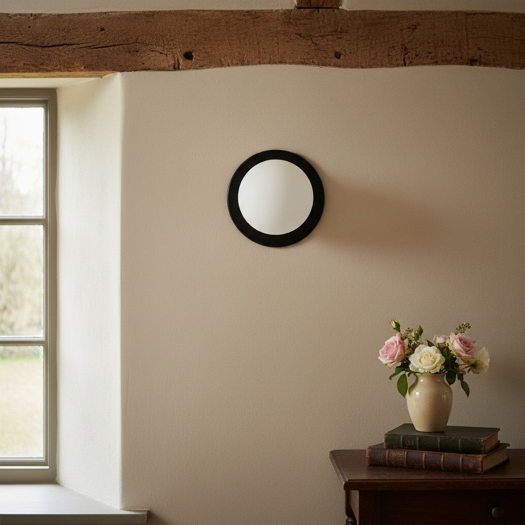 Glorica Glass Solid Brass Vanity Sconce - Compact Flush Mount Globe Light