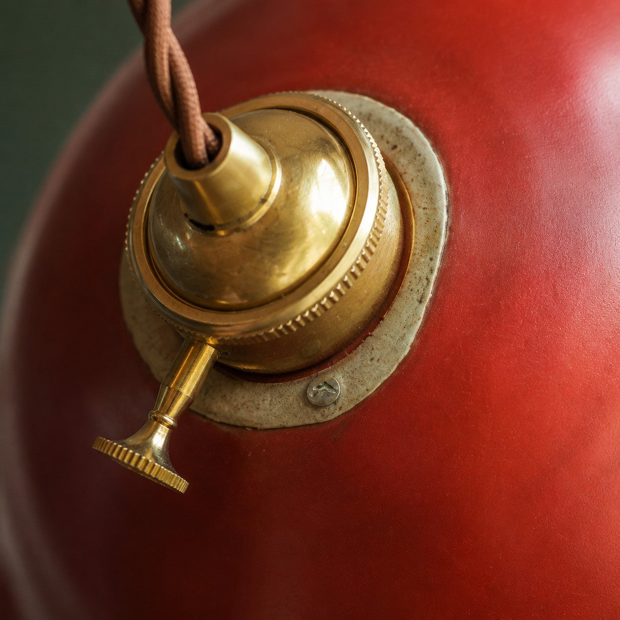 Vintage Dual-Glaze Ceramic Pendant Light with Brass Fittings