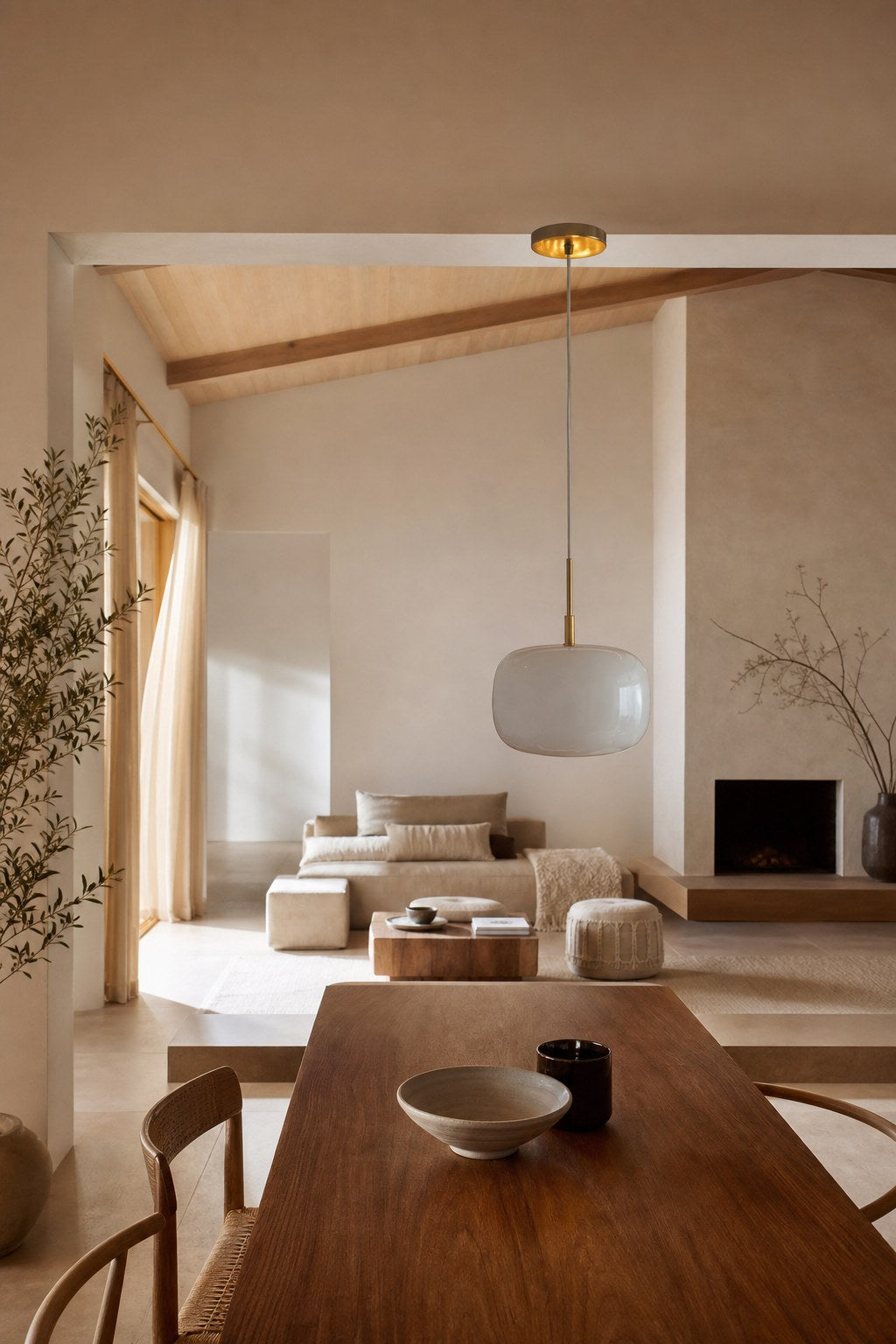 Lumivelle Pebble Pendant Light - Adjustable Glass Shade - Modern Lighting