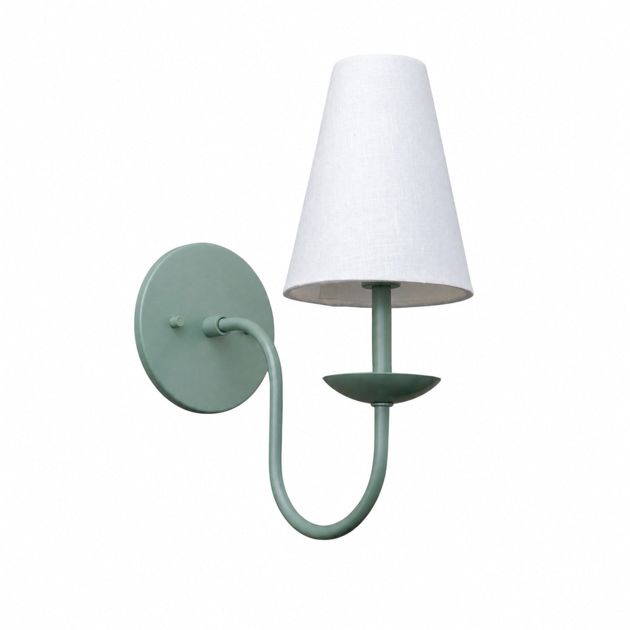 Curva Metal White Linen Sconce - Classic Brass Wall Light for Bedrooms