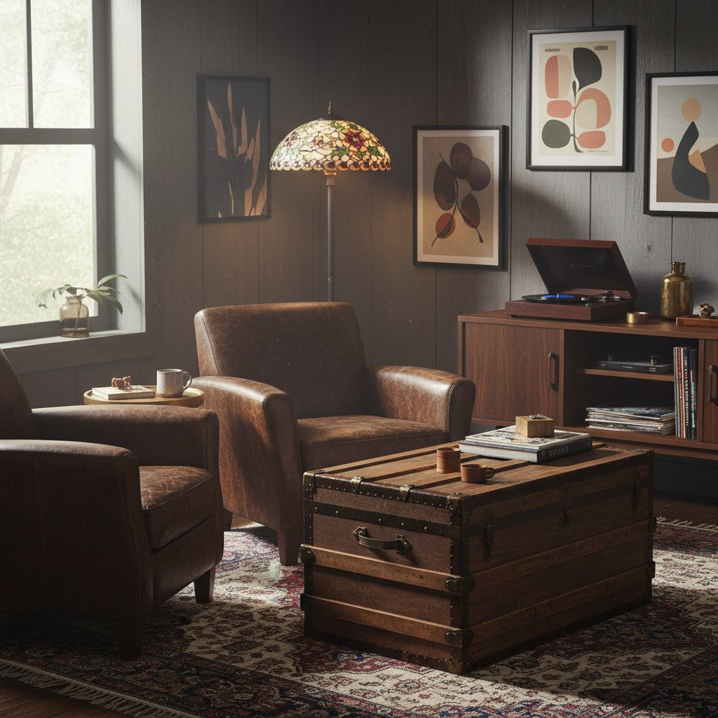 TF Angelique Style Floor Lamp – Handcrafted Glass Shade with Warm Ambience