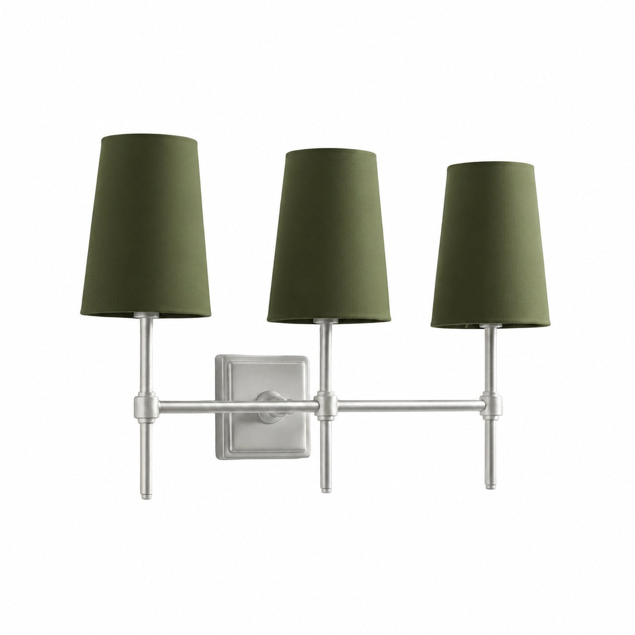 Derlina White Linen Shades Wall Lamp – Retro Metal Multi-Head Lighting Fixture