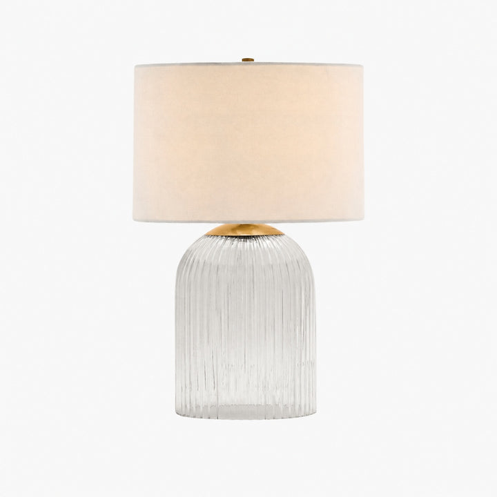 Bravira Ribbed Glass Table Lamp - Modern Lighting with Linen Shade