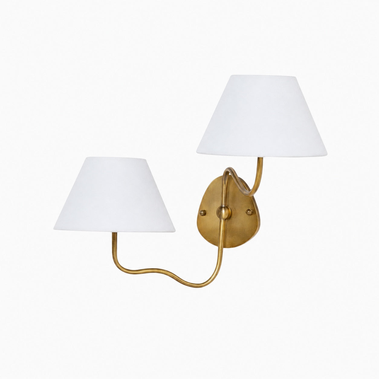 Kulo Fabric Wall Light – Modern Double Arm Linen Wall Sconce for Living Room