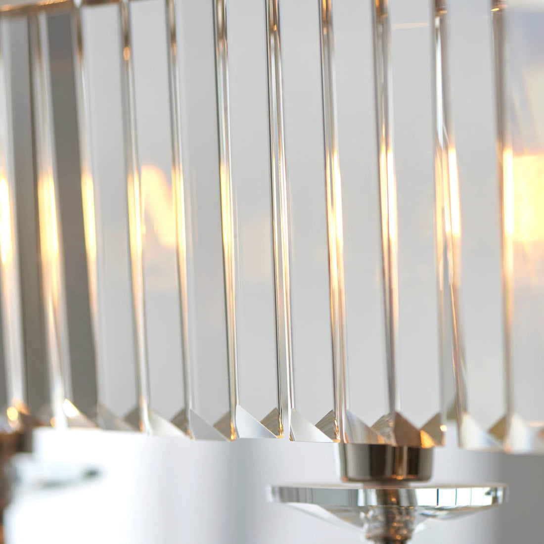 Beveline 4-Light Linear Ceiling Pendant With Cut Faceted Glass - Sleek Metal Frame For Dining