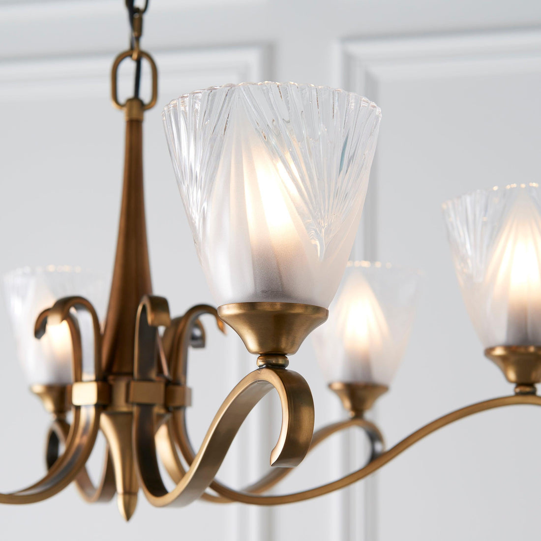 Lunetal Multi-Light Chandelier Crystal Accents Brass Finish - Modern Luxury for Dining Room and Living Room